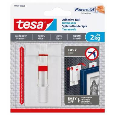 Kabliukai rėmeliui pakabinti Tesa Powerstrips, 2 vnt., skaidri