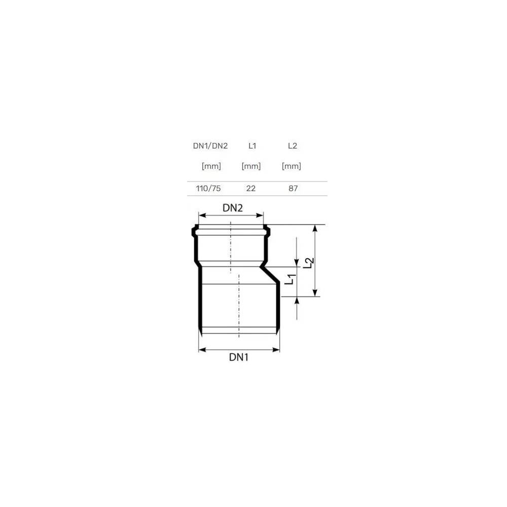 Pereiga vidaus kanalizacijai Magnaplast HTplus, 75 mm x 110 mm