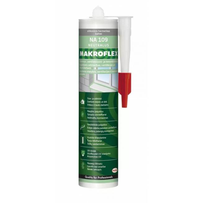 Silikonas Makroflex NA 109 Neutral Premium, 300 ml, skaidrus