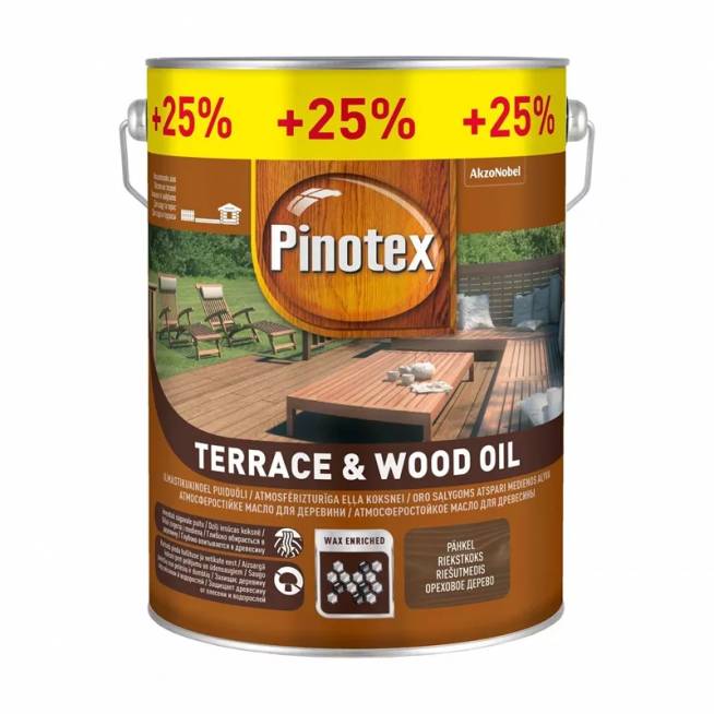 Terasų aliejus Pinotex Terrace Oil, riešutmedžio, 5 l