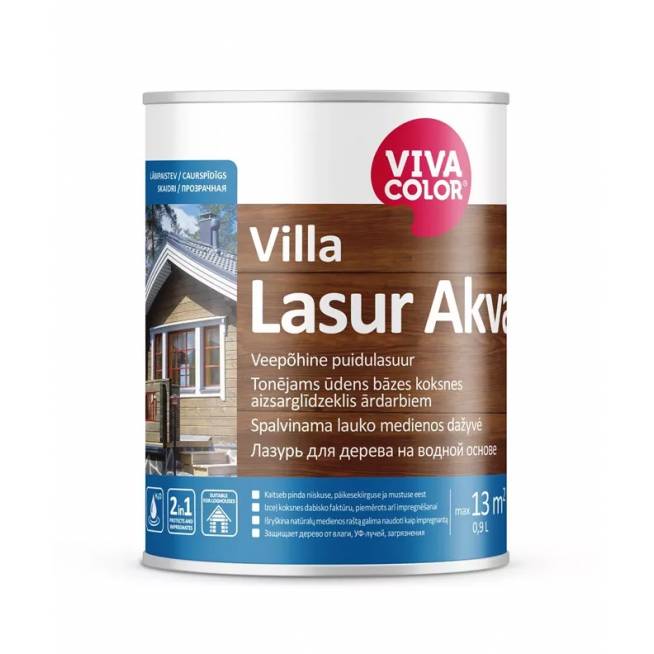 Impregnantas Vivacolor Villa Lasur Akva, 0.9 l