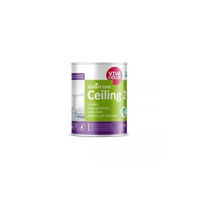 Dažai Vivacolor Green Line Ceiling, balta, 0.9 l