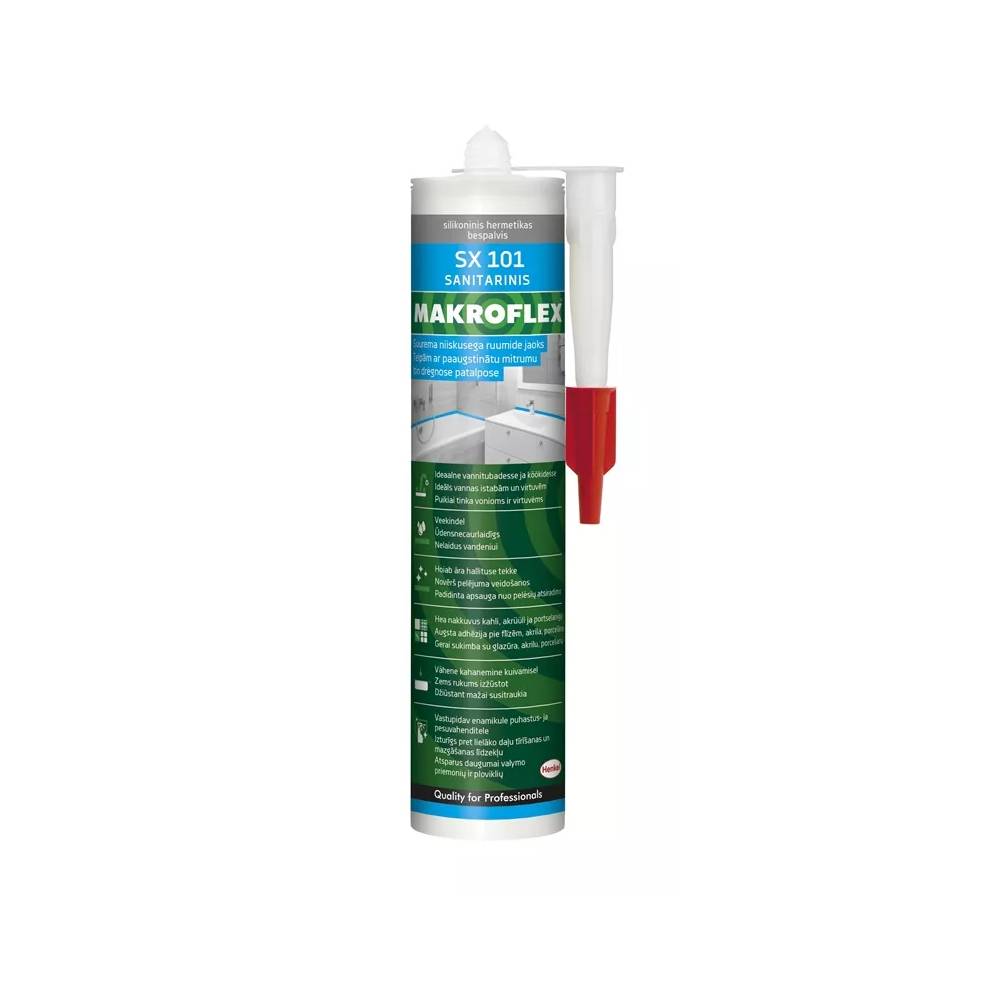 Silikonas Makroflex SX 101 Sanitary Silicone, 300 ml, skaidrus