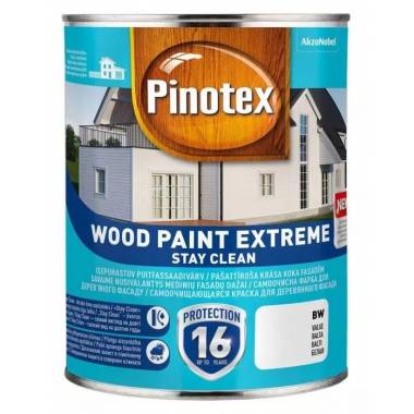 Medinių fasadų dažai Pinotex Wood Paint Extreme, balta, 2.5 l