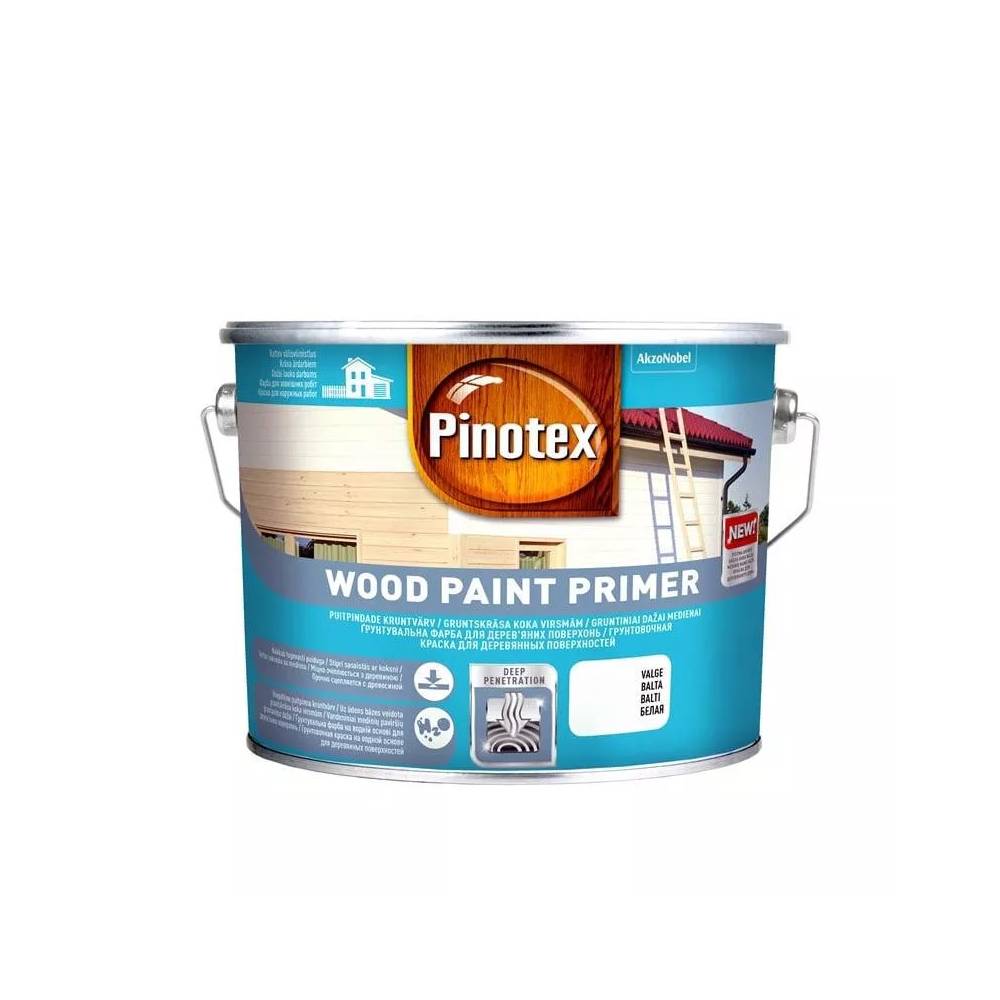 Gruntiniai dažai medienos Pinotex Wood Paint Primer, balta, 2.5 l