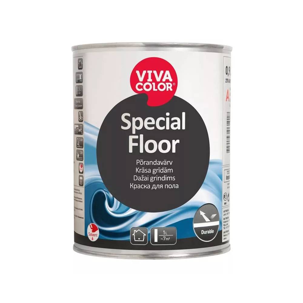 Grindų dažai Vivacolor Special Floor, balta, 0.9 l