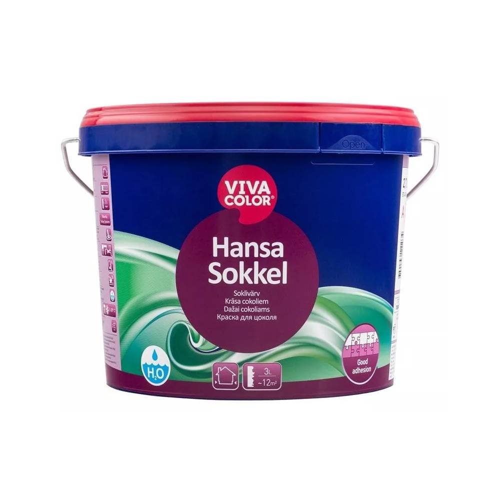 Fasado dažai Vivacolor Hansa Sokkel, balta, 2.7 l