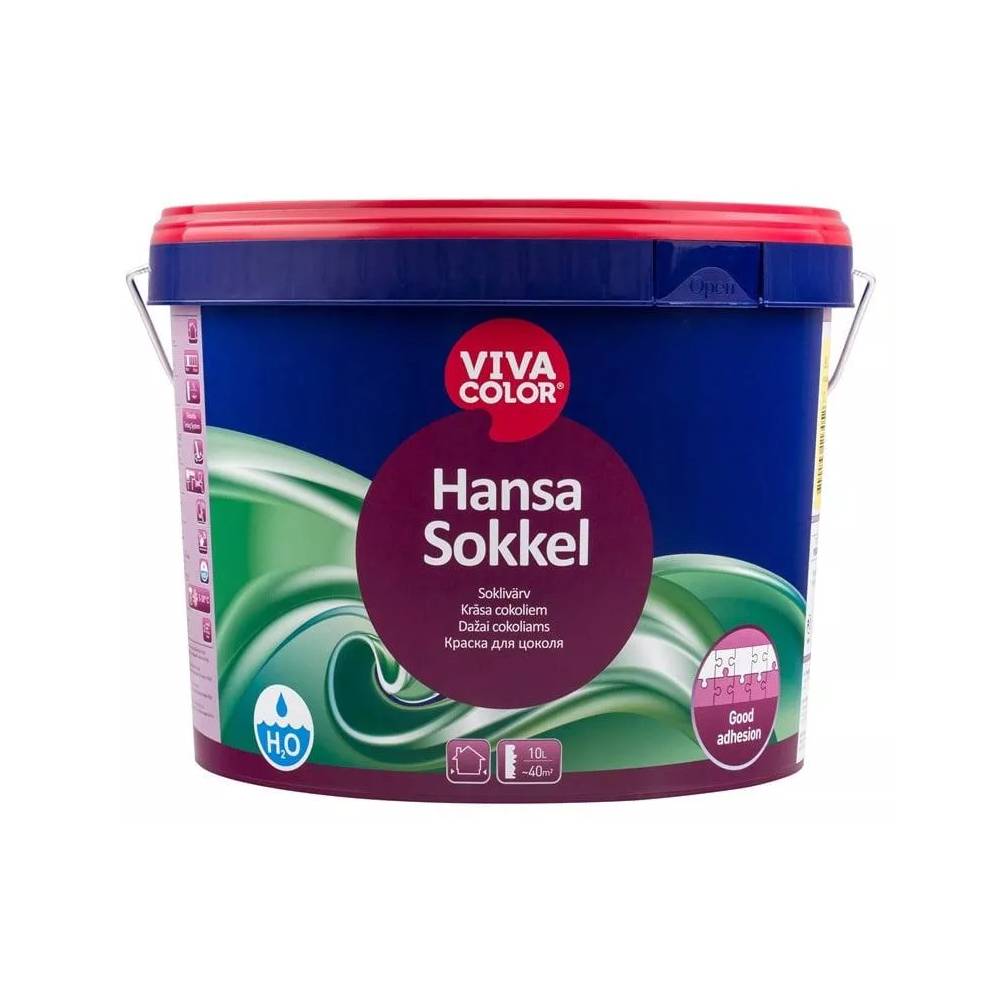 Fasado dažai Vivacolor Hansa Sokkel, balta, 9 l