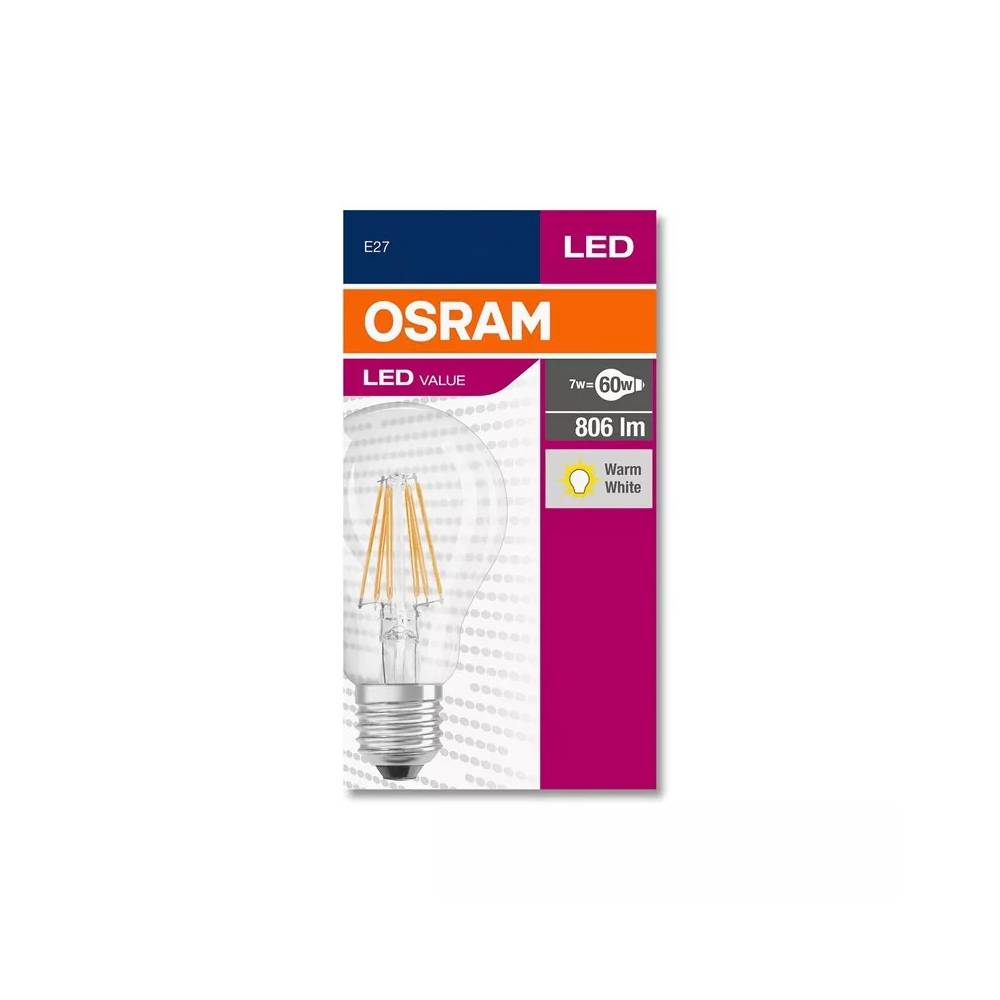 Lemputė Osram LED, A60, šiltai balta, E27, 7 W, 806 lm