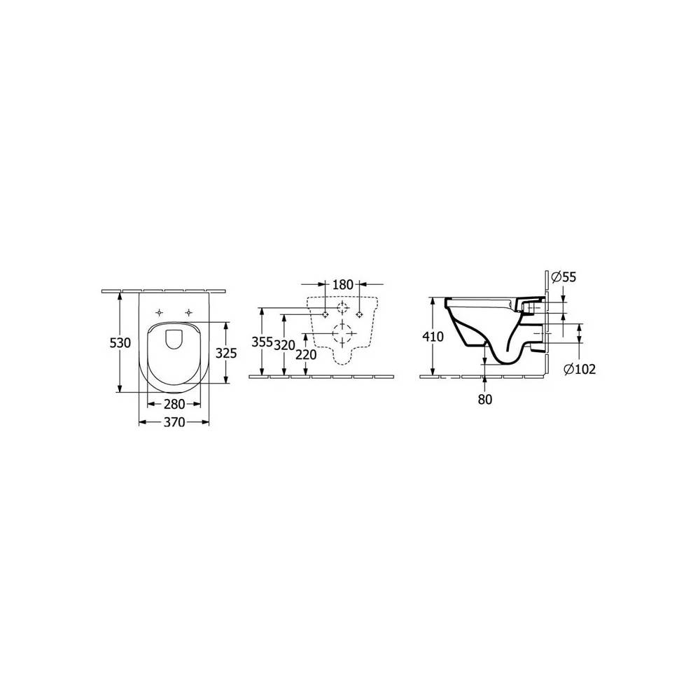 Pakabinamas unitazas, Villeroy & Boch 4675R001, 530x330mm