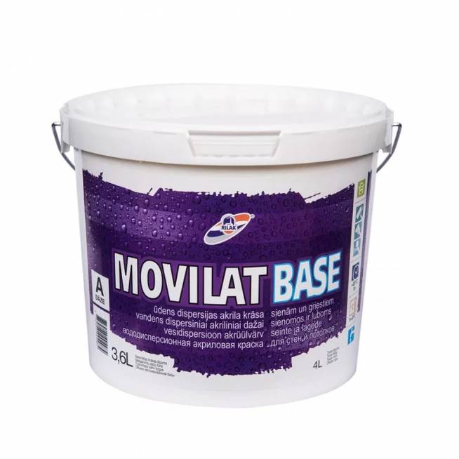 Gruntiniai dažai Rilak Movilat Base, balta, 3.6 l