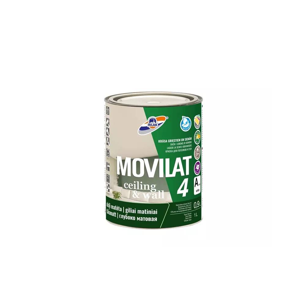 Dispersiniai dažai Rilak Movilat 4, balta, 0.9 l