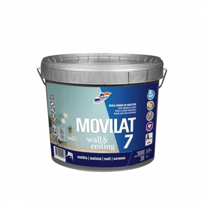 Dispersiniai dažai Rilak Movilat 7, balta, 3.6 l