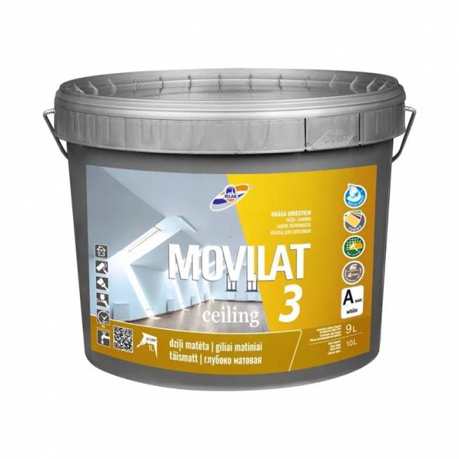 Dispersiniai dažai Rilak Movilat 3, balta matinė, 3.6 l