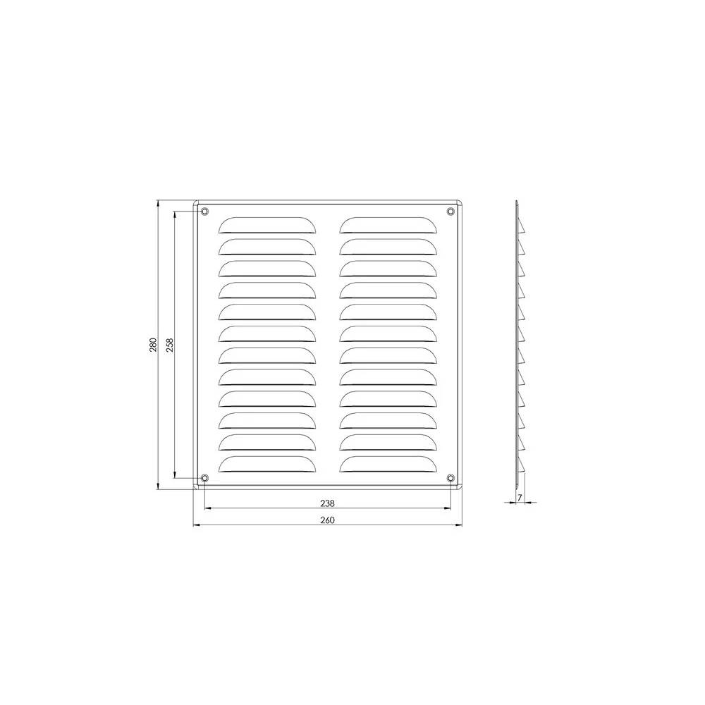 Ventiliacijos grotelės Europlast MR2628ZN, metalas