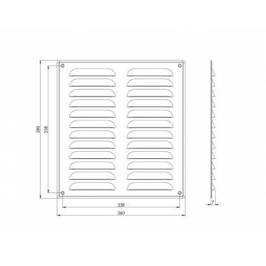 Ventiliacijos grotelės Europlast MR2628ZN, metalas