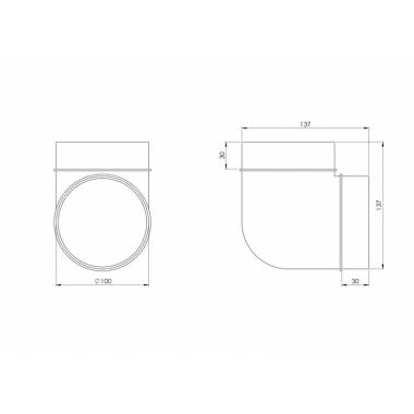 Alkūnė Europlast AL100-90, 90 °, 100 mm