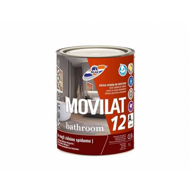 Dispersiniai dažai Rilak Movilat 12, balta, 0.9 l