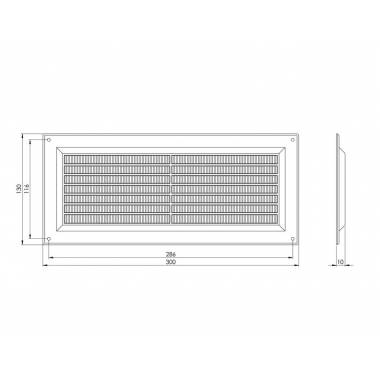 Ventiliacijos grotelės Europlast VR1330, plastikas, 10 mm x 130 mm