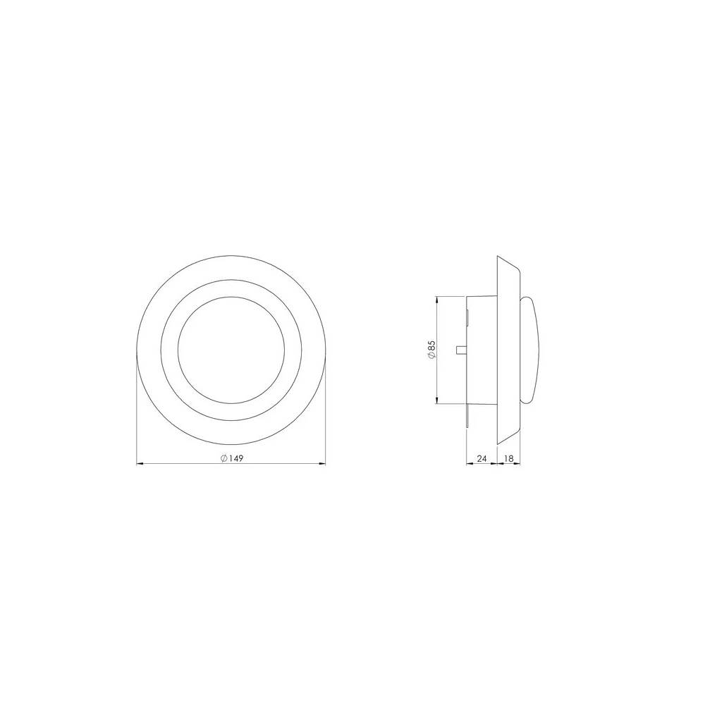 Difuzorius Europlast VDA100, balta, 85 mm