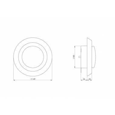 Difuzorius Europlast VDA100, balta, 85 mm