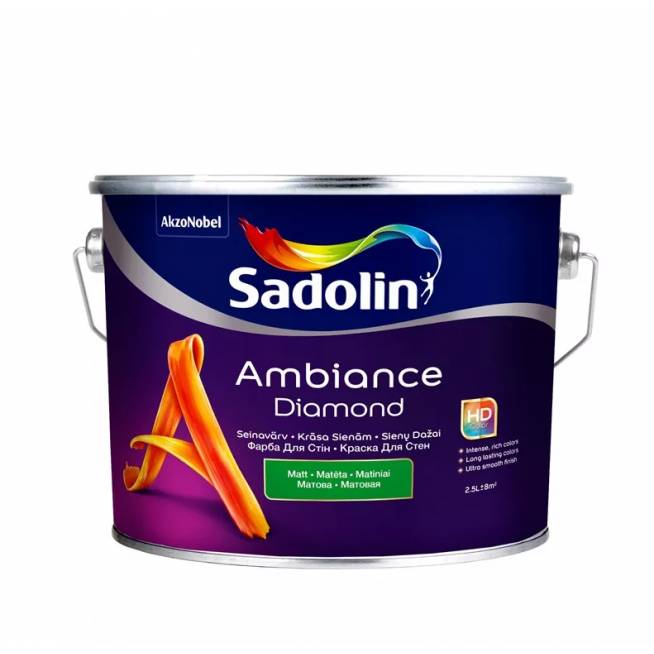 Dažai Sadolin Ambiance Diamond, balta, 2.5 l