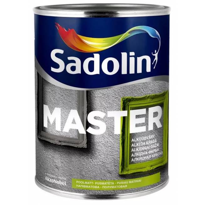 Emaliniai dažai Sadolin Master 30, pusiau matinis, 1 l, balta