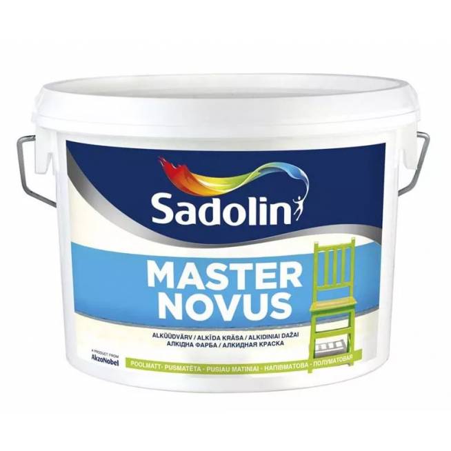 Emaliniai dažai Sadolin Master Novus 15, pusiau matinis, 2.5 l, balta