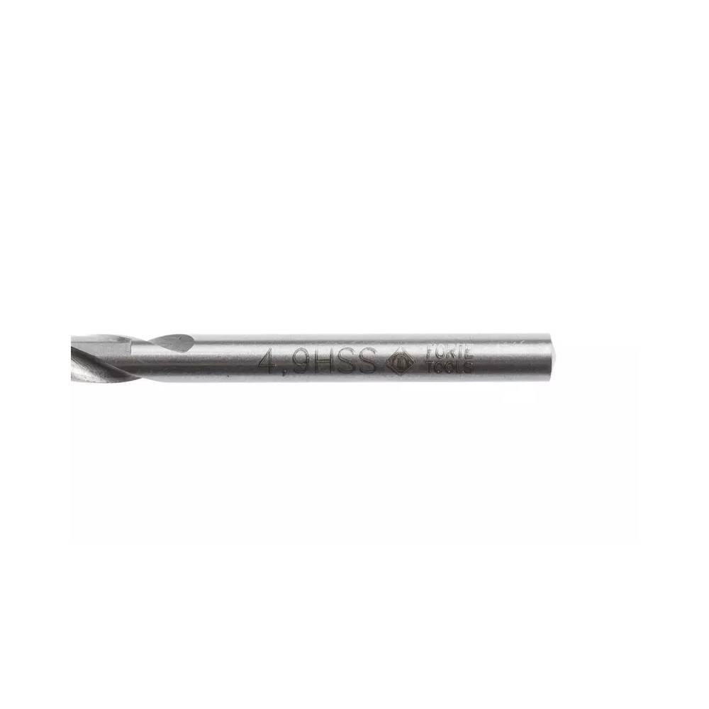 Grąžtas Forte Tools, metalas/plienui/ketui, hss, tiesus, 4.9 mm x 8.6 cm