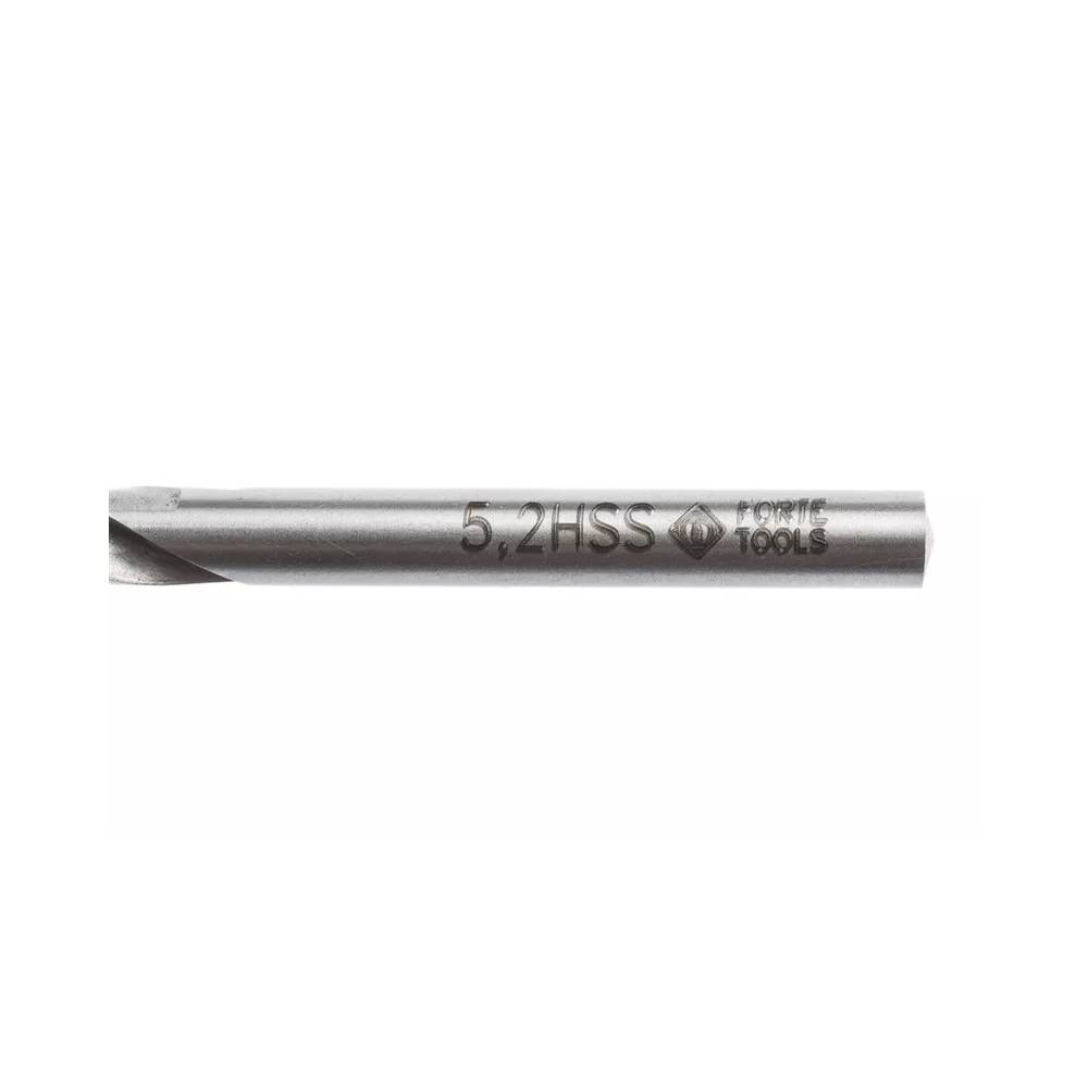 Grąžtas Forte Tools, metalas/plienui/ketui, hss, tiesus, 5.2 mm x 8.6 cm