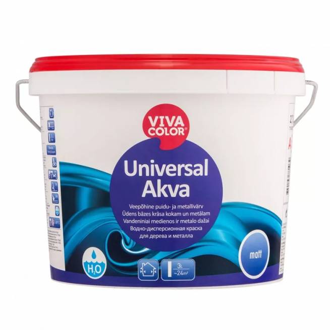 Emaliniai dažai Vivacolor Universal Akva Matt, matinis, 2.7 l, be spalvos