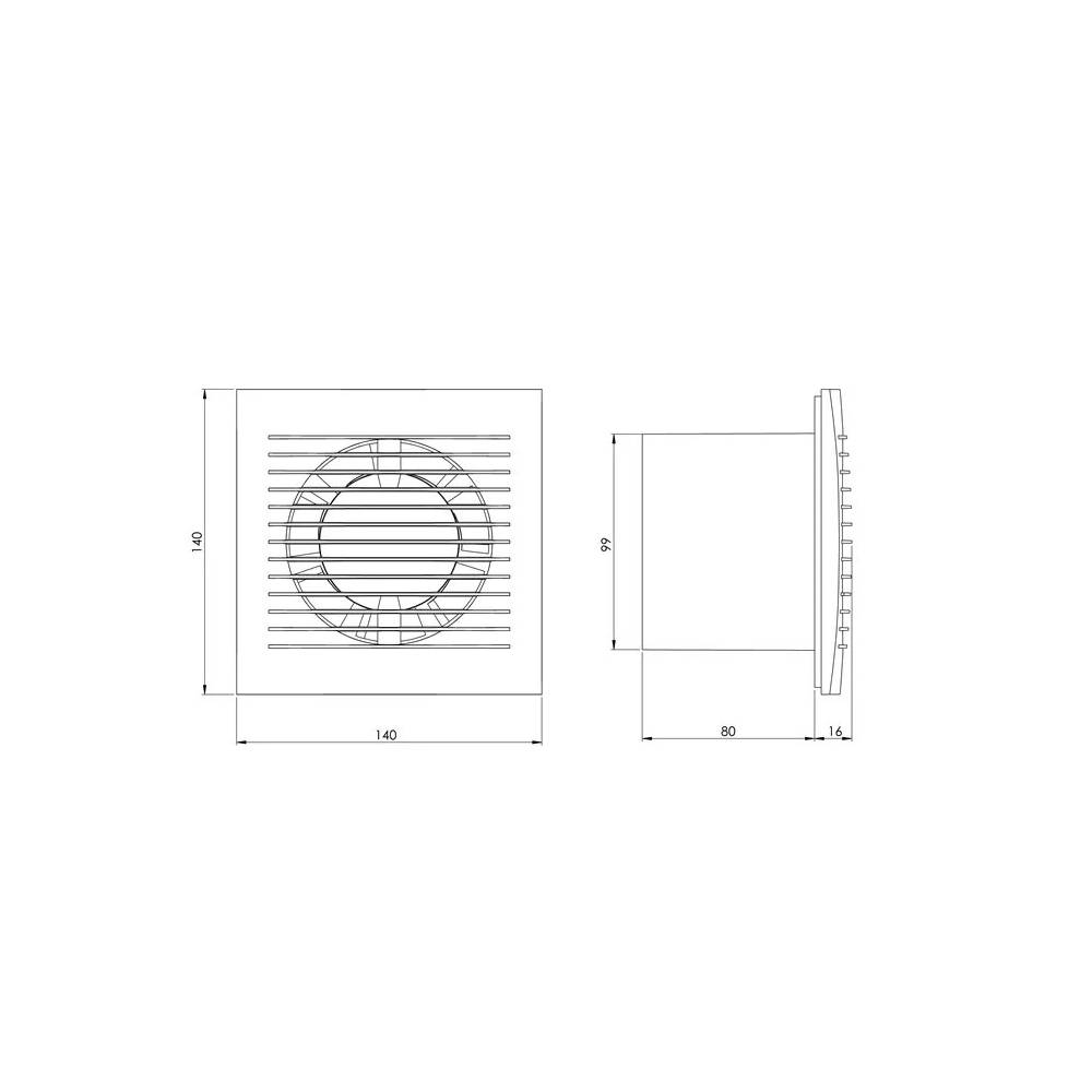 Ventiliatorius buitinis Europlast EE100TA, su laikmačiu, 10 cm