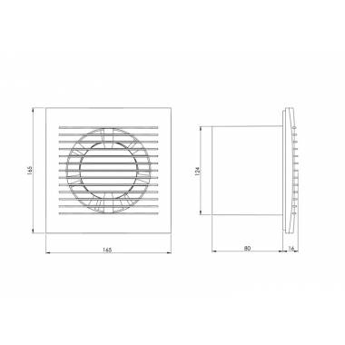 Ventiliatorius buitinis Europlast EE125TA, su laikmačiu, 12.5 cm