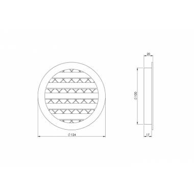 Ventiliacijos grotelės Europlast MRA100M, aliuminis, 100 mm