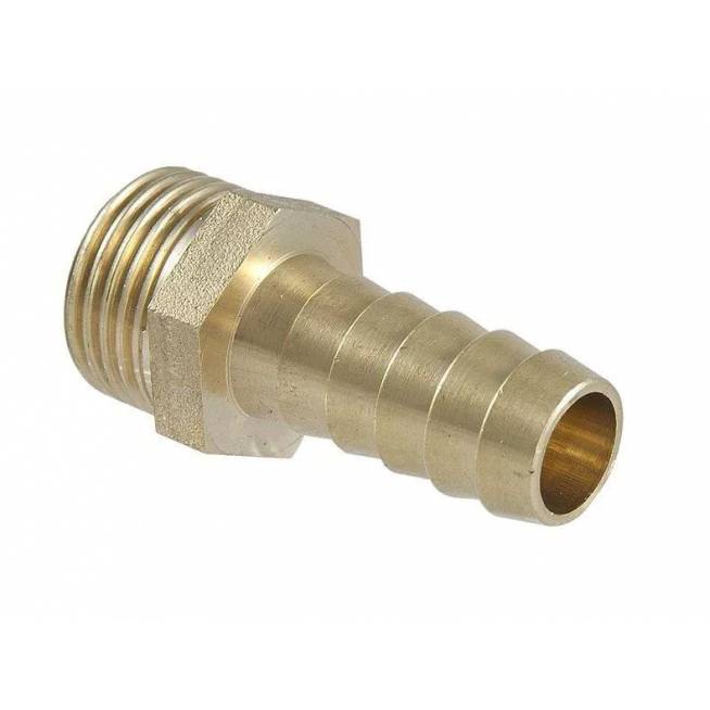 Jungtis TDM Brass 468E, 1/2 colio - išorinis sriegis / 20 mm - žarnos antgalis, 1/2" x 20mm