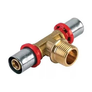 Adapteris TDM Brass 1660, 90 °, 16mm x 1/2", žalvaris