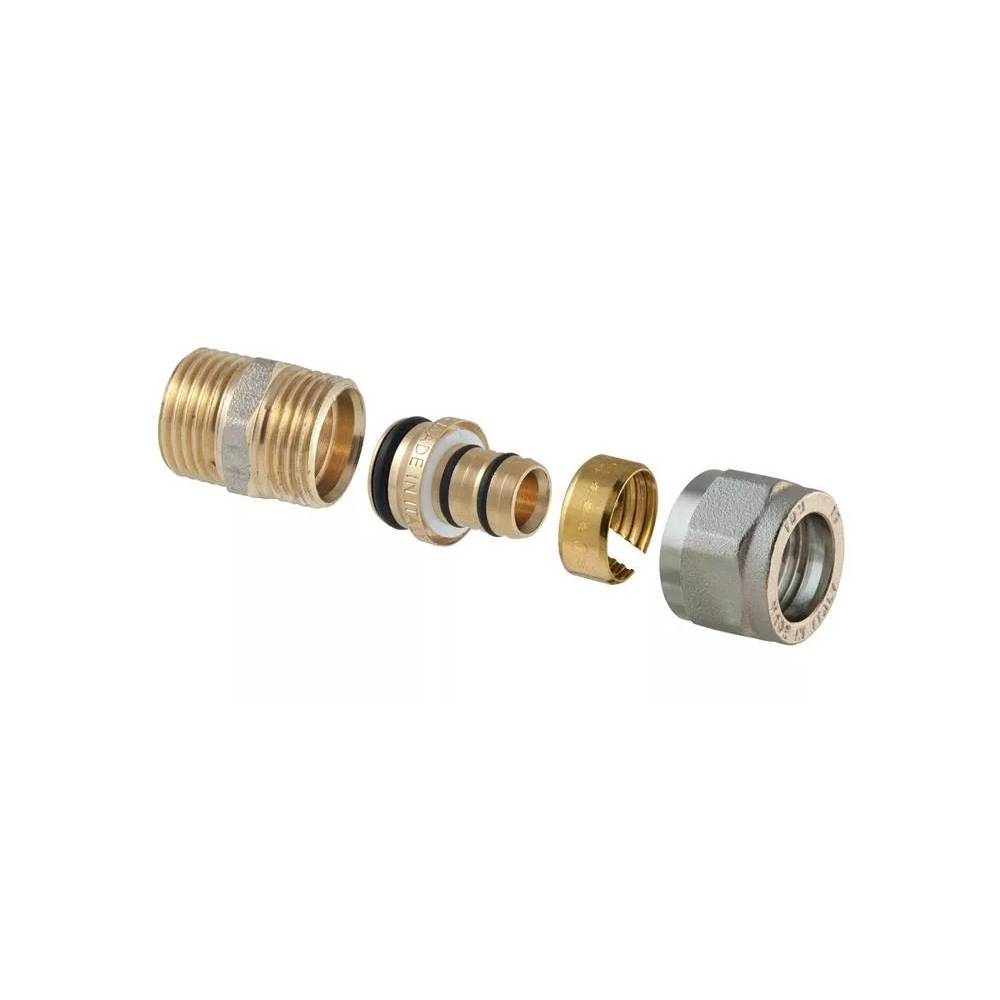 Išardomasis srieginis antgalis TDM Brass 1430, 20mm x 1/2", žalvaris/nikelis