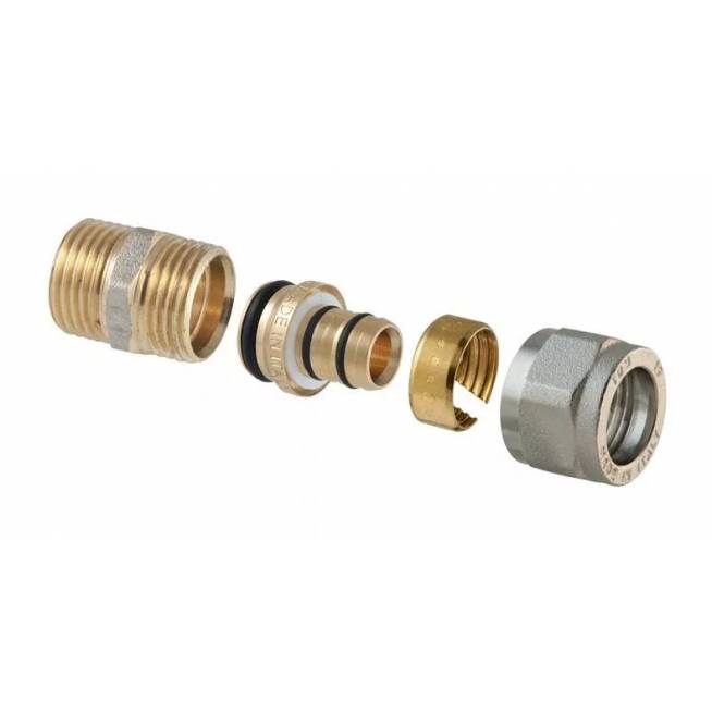 Išardomasis srieginis antgalis TDM Brass 1430, 16mm x 1/2", žalvaris/nikelis