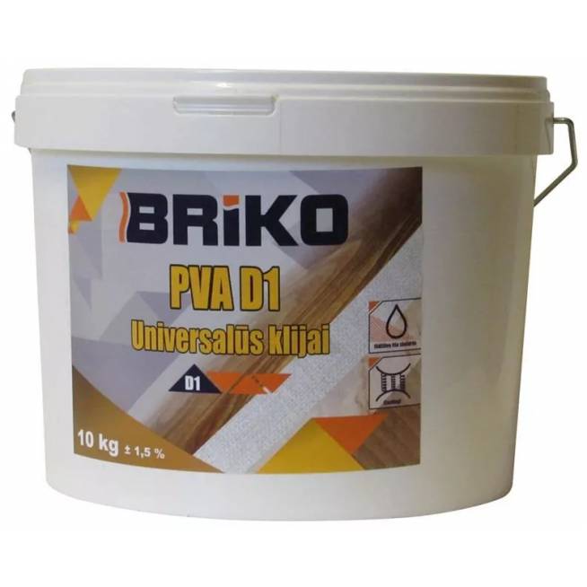 Klijai universalūs Briko PVA D1, 10 kg