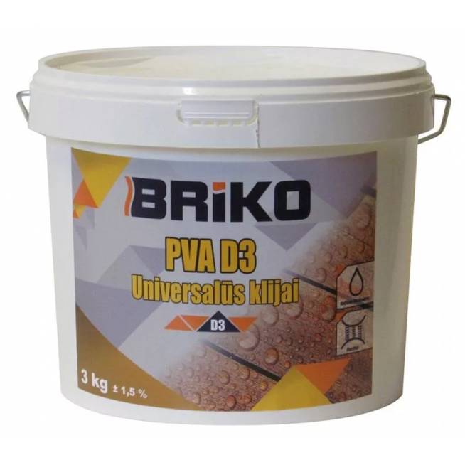 Klijai universalūs Briko PVA D3, 3 kg