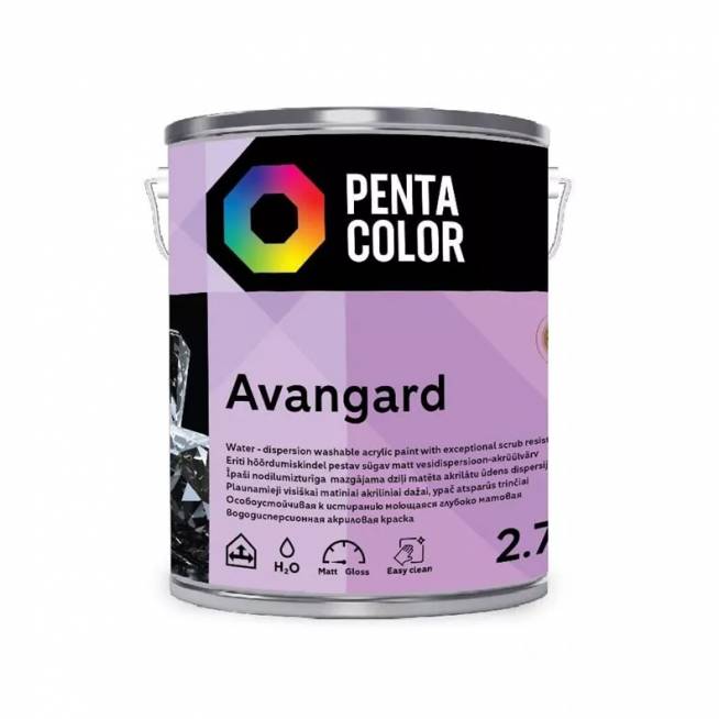 Dispersiniai dažai Pentacolor Avangard, balta, 2.7 l