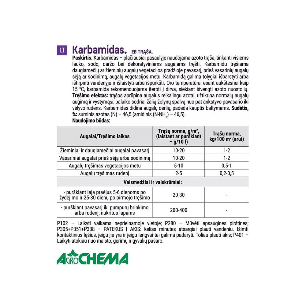 Karbamidas daržui, sodo augalams Agrochema, birios, 1 kg