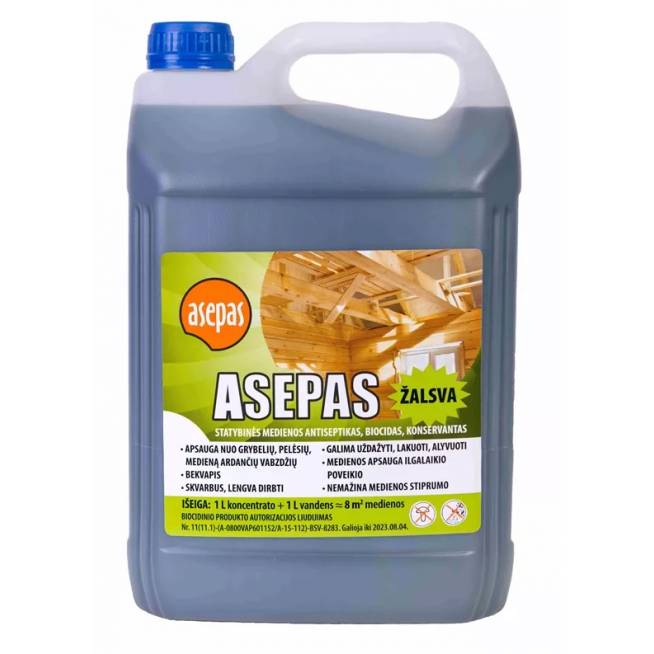 Antiseptikas Asepas, žalsva, 5 l