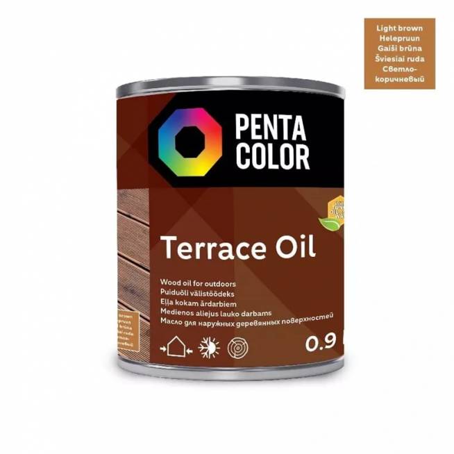 Terasų aliejus Pentacolor Terrace Oil, šviesiai ruda, 0.9 l