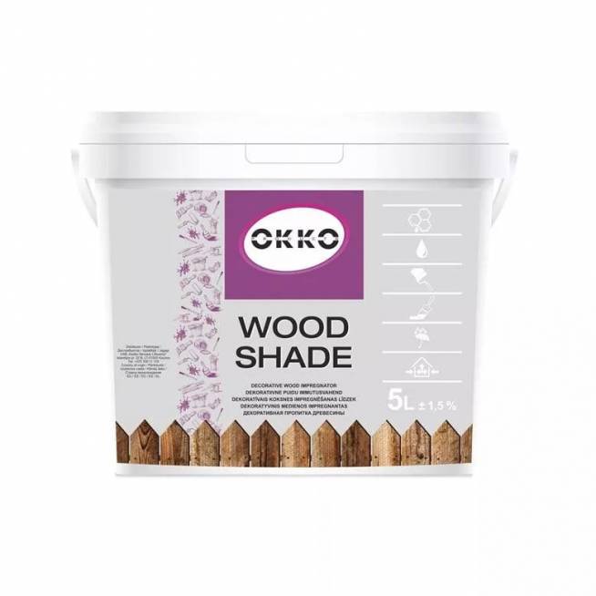 Impregnantas Okko Wood Shade, raudonmedžio, 5 l