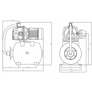 Hidroforas Haushalt HF-800 INJ, 800 W, 24 l