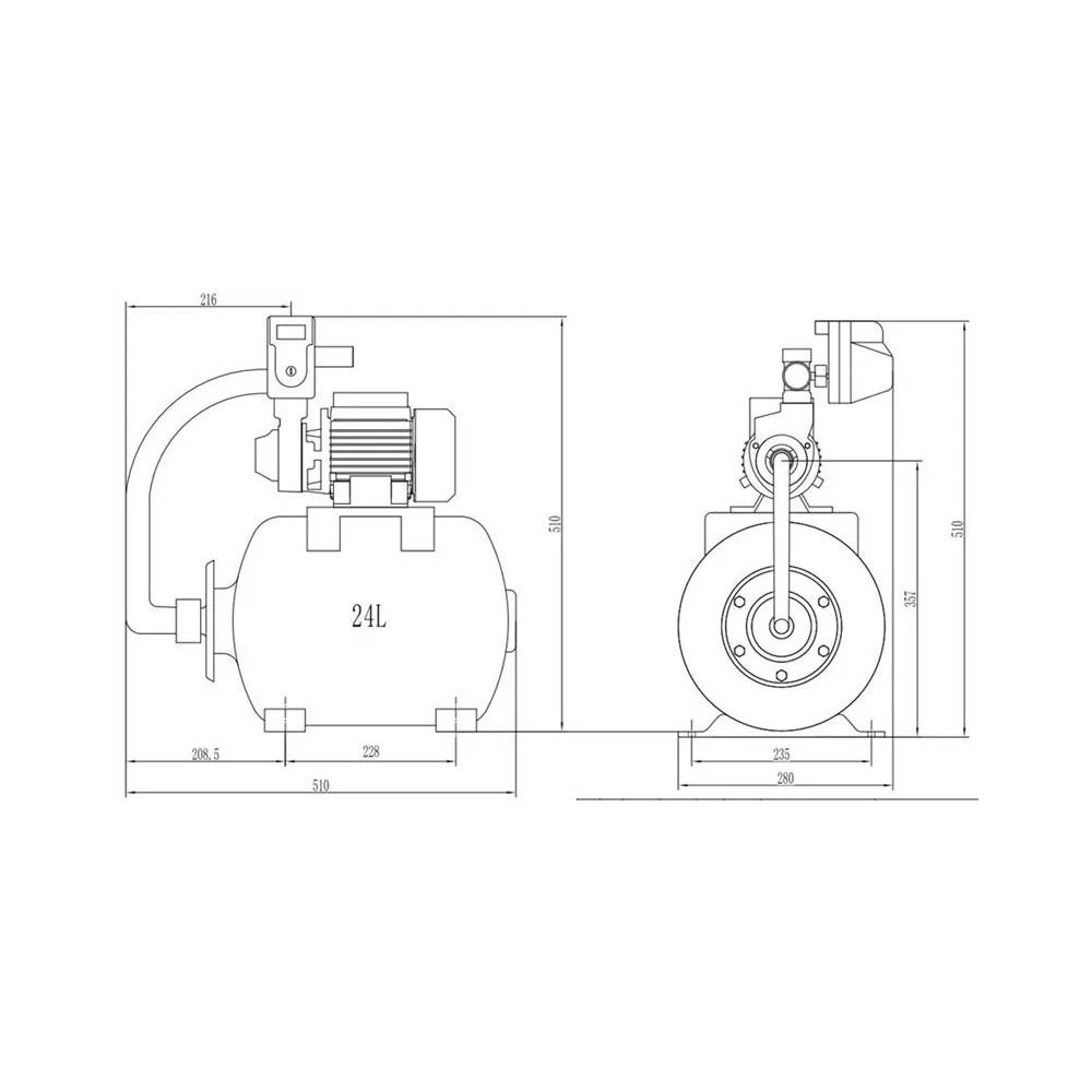 Hidroforas Haushalt HF-370 QB, 370 W, 24 l