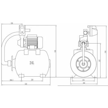 Hidroforas Haushalt HF-370 QB, 370 W, 24 l