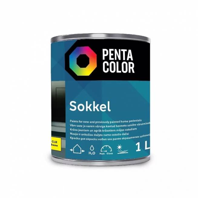 Fasado dažų bazė Pentacolor Sokkel, emulsiniai, visiškai matinis, 1 l