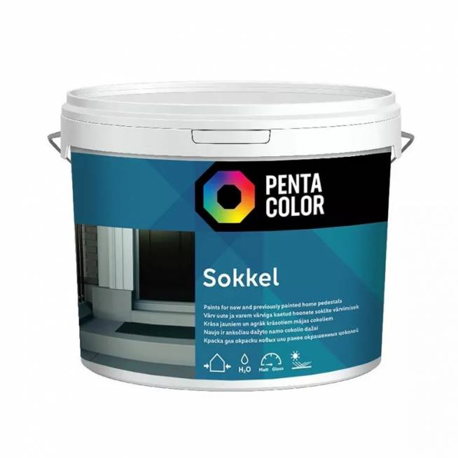 Fasado dažų bazė Pentacolor Sokkel, emulsiniai, visiškai matinis, 3 l